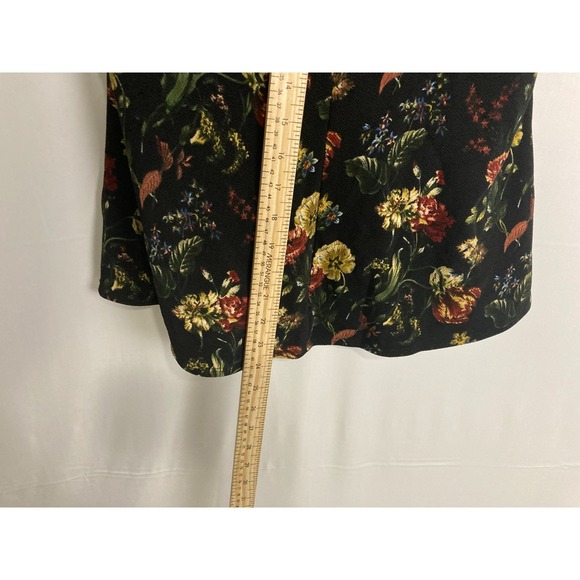 Jules & Leopold Floral Peplum Top XL Black Sleeveless Textured Knit Blouse - Picture 9 of 10